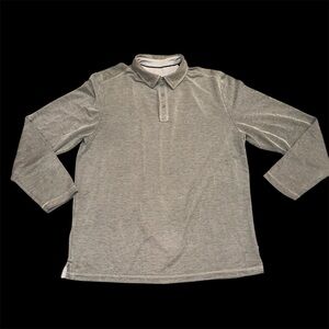 Tommy Bahama Men's Long Sleeve Super Soft Polo Shirt Gray Medium